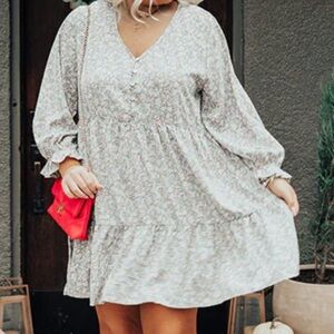 STILIFE LIVING FOR LOVE FLORAL Sz 40 Sz Large BABYDOLL DRESS IN AIRY Layered